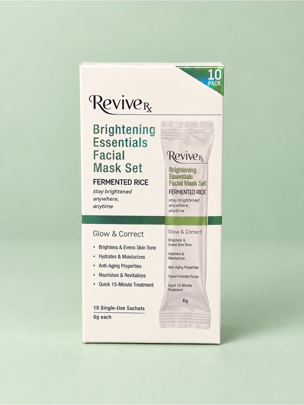 Revive Rx Brightening Essentials Facial Mask Set 10 Pack